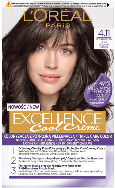 Фарба для волосся L'Oreal Paris Excellence Cool Creme 4.11 Ультра-русявий 260 г (3600523940066) - зображення 1