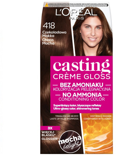 Фарба для волосся L'Oreal Paris Casting Creme Gloss 418 Шоколадний мокко 239 г (3600523979608) - зображення 1
