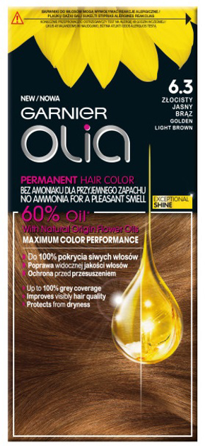 Фарба для волосся Garnier Olia 6.3 Золотисто-русявий 161 г (3600542244022) - зображення 1