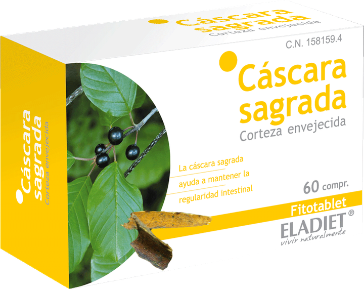 Дієтична добавка Eladiet Cascara Sagrada 300 мг 60 таблеток (8470001581594) - зображення 1