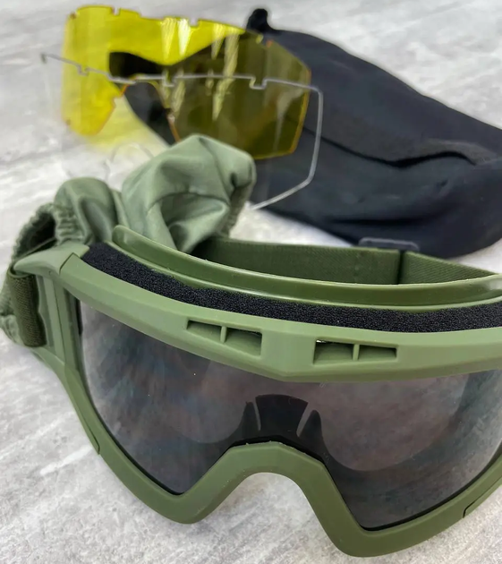Защитные очки со съемными линзами для активного отдыха и туризма со специальным покрытием не потеющие с антитуманной защитой с креплением (Kali) - изображение 2