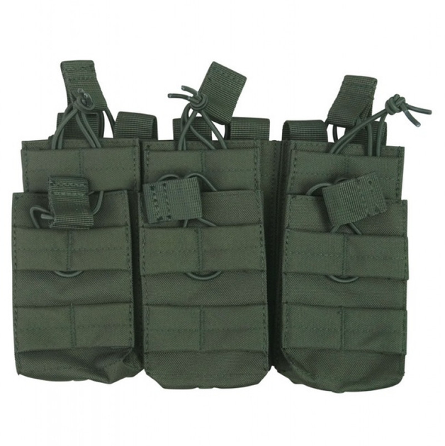 Тройной подсумок для магазинов DUO Kombat Tactical M16/M4/AK Оливковый (Kali) - изображение 1