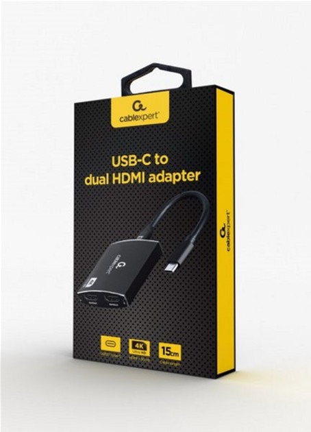 Adapter-konwerter Cablexpert USB-C na 2 HDMI (A-CM-HDMIF2-01) - obraz 2