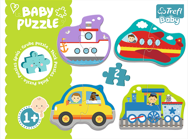 Puzzle Trefl Baby Classic Transport osobowy 4 elementy (5900511360752) - obraz 2