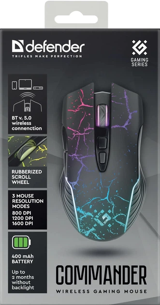 Mysz Defender Commander GM-511 Bezprzewodowy Czarny (4714033525572) - obraz 8