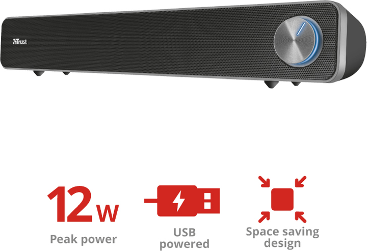 Акустична система Trust Arys Soundbar for PC Black (8713439229462) - зображення 5