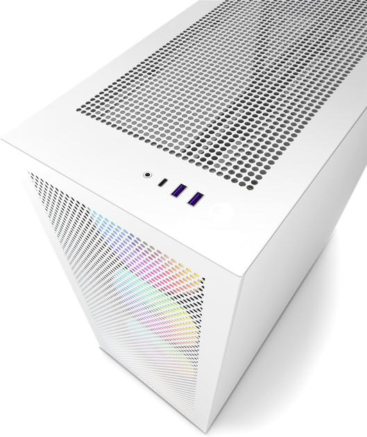 Obudowa Mid Tower NZXT H Series H7 Flow RGB 2023 Edition ATX, całość w kolorze białym (CM-H71FW-R1) - obraz 3
