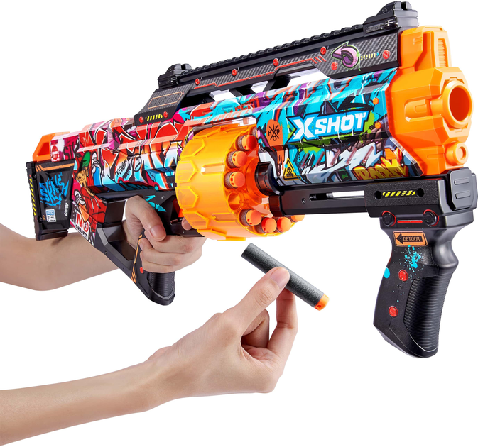 Szybkostrzelny miotacz Zuru X-SHOT Skins Last Stand Graffiti 16 naboi (193052039286) - obraz 4