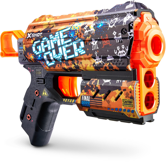 Szybkostrzelny blaster Zuru X-SHOT Skins Flux Game Over 8 naboi (193052043597) - obraz 2