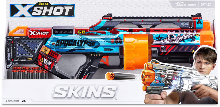 Szybkostrzelny miotacz Zuru X-SHOT Skins Last Stand Apocalypse 16 naboi (193052040664) - obraz 4