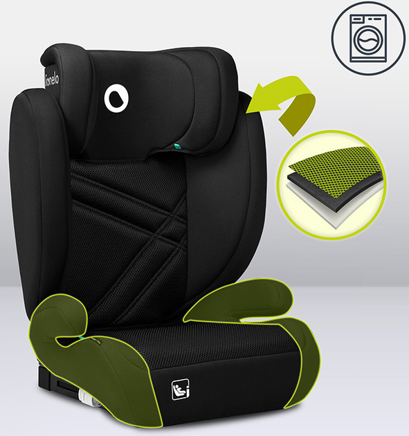 Fotelik samochodowy Lionelo Hugo I-Size 15-36 kg Black Carbon (LO-HUGO I-SIZE BLACK CARBON) - obraz 5