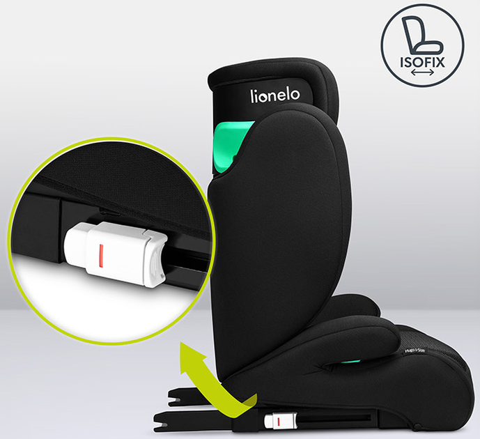 Fotelik samochodowy Lionelo Hugo I-Size 15-36 kg Black Carbon (LO-HUGO I-SIZE BLACK CARBON) - obraz 7
