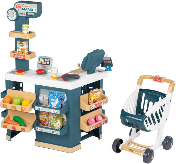 Ігровий набір Smoby Супермаркет з візком 42 аксесуари (7600350239) - зображення 1