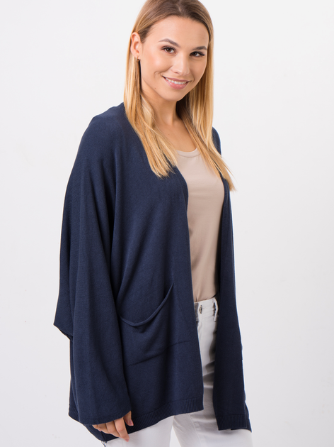 Kardigan damski oversize Zaiia ZASW04 One size Ciemnoniebieski (8228504515741) - obraz 1