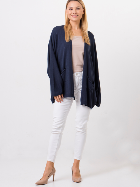 Kardigan damski oversize Zaiia ZASW04 One size Ciemnoniebieski (8228504515741) - obraz 3