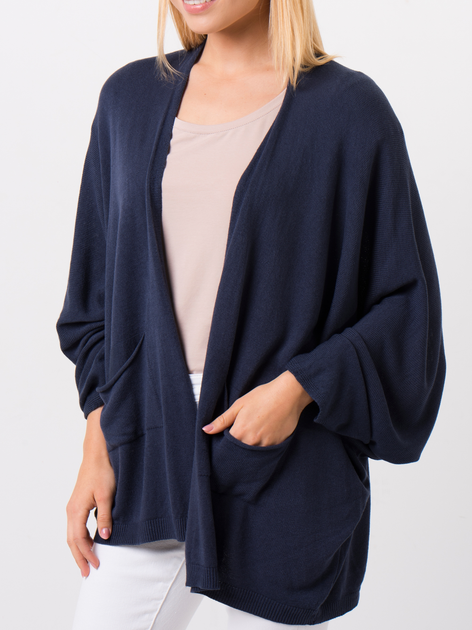Kardigan damski oversize Zaiia ZASW04 One size Ciemnoniebieski (8228504515741) - obraz 4