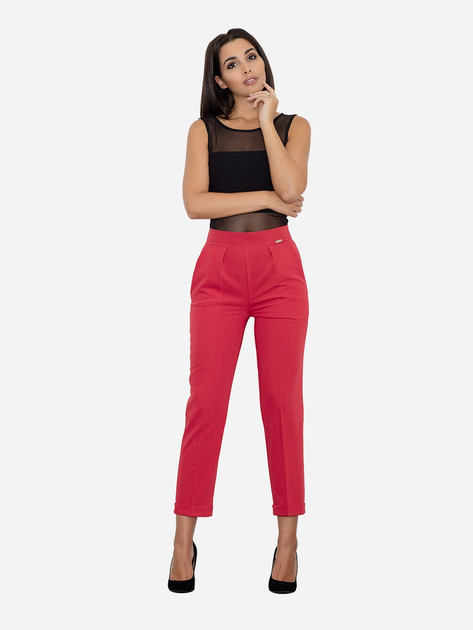 Spodnie slim fit damskie Figl M552 L Czerwone (5902194337960) - obraz 1