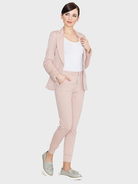 Spodnie slim fit damskie Lenitif K153 XL Różowe (5902194302425) - obraz 1