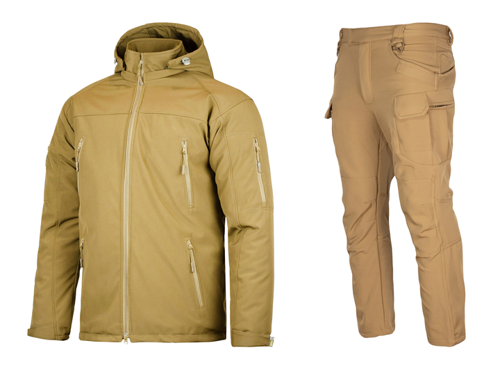 Комплект штани з курткою Soft Shell койот S - зображення 1