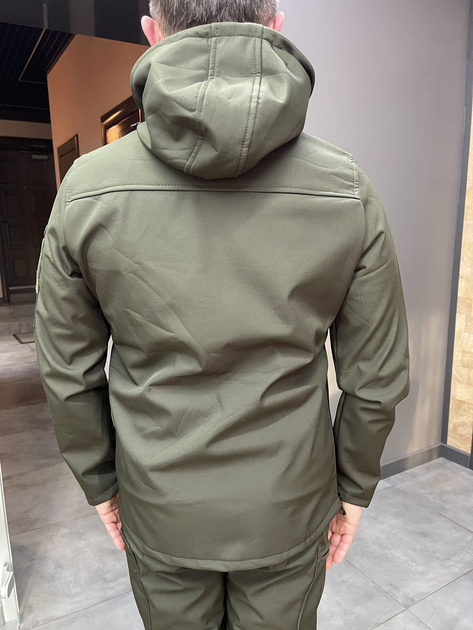 Куртка тактическая, Softshell, цвет Олива, размер M, демисезонная флисовая куртка для военных софтшелл - изображение 2