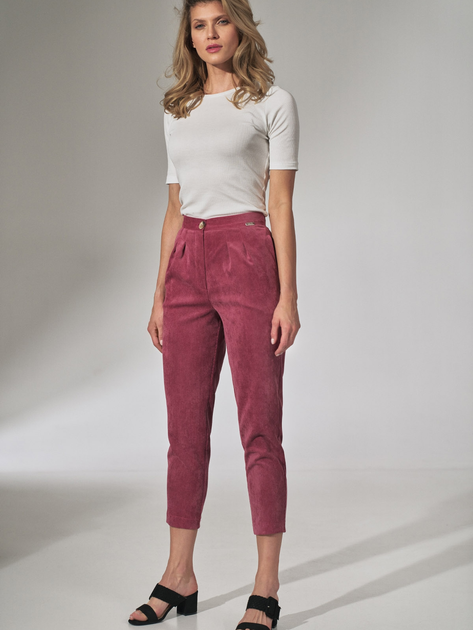 Spodnie slim fit damskie Figl M742 S Różowe (5902194386395) - obraz 1