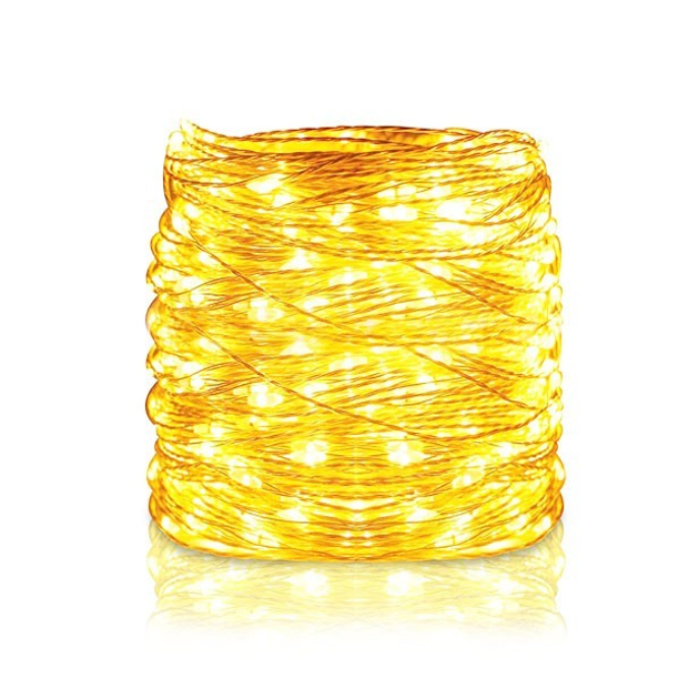 Гирлянда светодиодная нить на батарейках + USB "Роса" 100 Led,10 метров ...