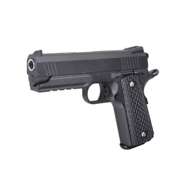 Страйкбольний пістолет "Colt 1911 Rail" Galaxy G25 метал чорний - изображение 2