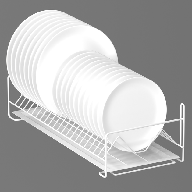Сушка (сушилка) для посуды Металл-Стиль, белый, 1-ярусная с креплением ...
