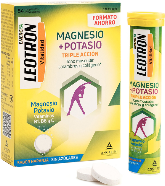 Харчова добавка Leotron Magnesium + Potassium 54 таблетки (8470001988591) - зображення 1