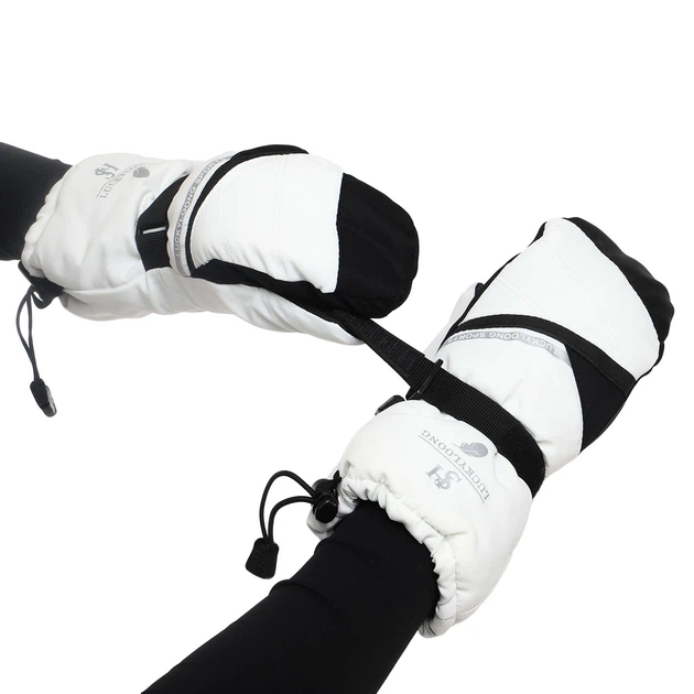 Варежки горнолыжные детские Zelart Luckyloong Action 8778 размер L-XL (9-12 лет) White-Black - изображение 3