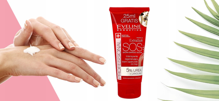 Krem-opatrunek do rąk Eveline Cosmetics Extra Soft SOS intensywnie regenerujący 5% urea + lanolina 100 ml (5901761999341) - obraz 2