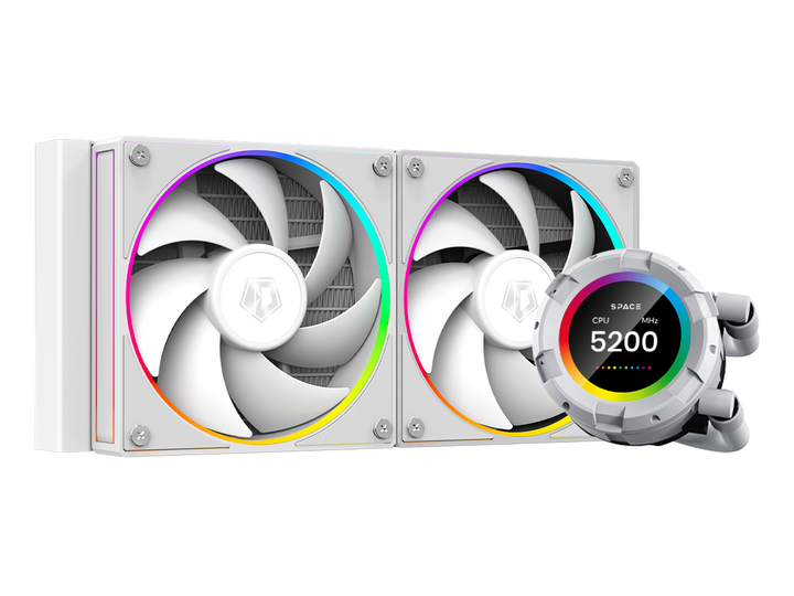 Система водяного охолодження ID-Cooling Space LCD SL240 White - изображение 1