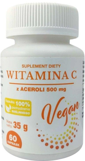 Дієтична добавка Gorvita Vitamin C with Acerola 500 мг 60 капсул (5903317643302) - зображення 1