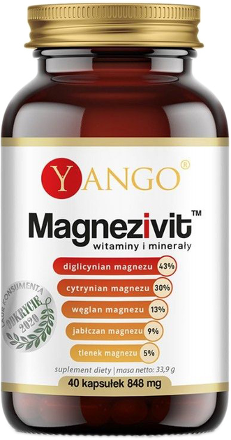 Дієтична добавка Yango Magnezivit 40 капсул (5904194063474) - зображення 1