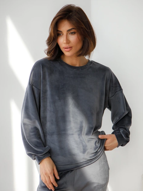 Пижама (свитшот + штаны) женская теплая велюровая BARWA garments 0332/333 S Графит (2113323331329) - Фото 10 Пижама (свитшот + штаны) женская теплая велюровая BARWA garments 0332/333 S Графит (2113323331329) - изображение 10