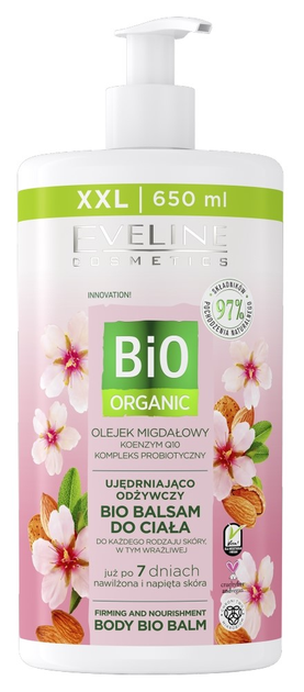 Бальзам для тіла Eveline Cosmetics Bio Organic зміцнюючий та відновлюючий з мигдальною олією 650 мл (5903416035695) - зображення 1