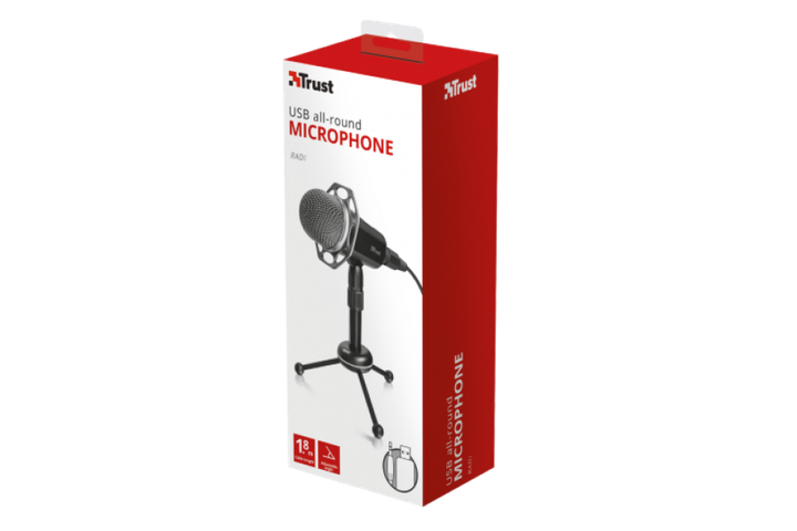 Всенаправлений (USB та 3,5 мм) мікрофон TRUST Radi All-round (TR21752) - Фото 4 Всенаправлений (USB та 3,5 мм) мікрофон TRUST Radi All-round (TR21752) - зображення 4