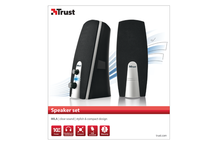 Акустична система TRUST Mila 2.0 speaker set USB - 10W (TR16697) - Фото 3 Акустична система TRUST Mila 2.0 speaker set USB - 10W (TR16697) - изображение 3