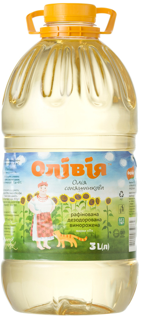 Олія соняшникова Олівія Рафінована 3 л (2.76 кг) (4820010750865 ...