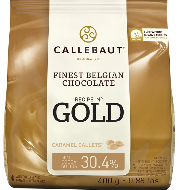 Акція на Шоколад Callebaut Gold бельгійський білий з карамеллю 400 г від Rozetka