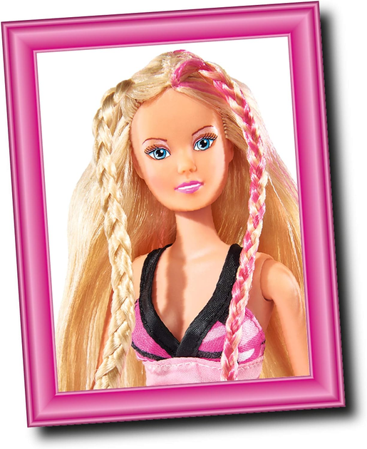 Lalka Steffi długowłosa Simba Bright pink (SI-5734130) - obraz 3