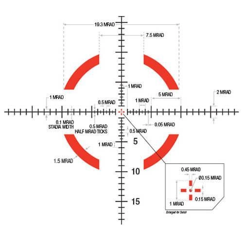 Прицел оптический TRIJICON VCOG 1-8x28 Red MRAD Crosshair - изображение 2