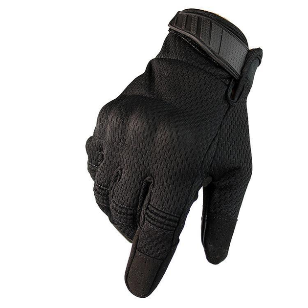 Тактичні рукавички закриті чорні із сенсором ЗСУ повнопалі армійські рукавички з пальцями тактичні - зображення 1