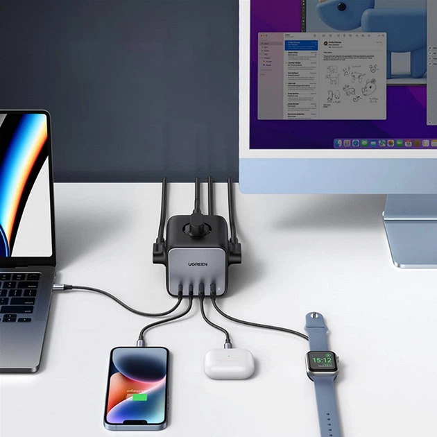 Зарядний пристрій для Ugreen CD268 4xUSB 65W DigiNest Cube (2xUSB-C+2xUSB-A) (6957303861132) - зображення 3