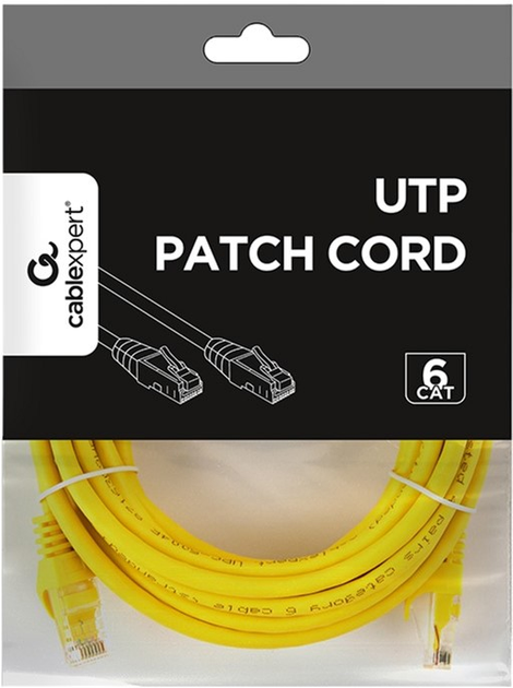 Патч-корд Gembird UTP PP6U Cat 6 RJ-45 5 м Yellow (8716309093132) - зображення 2