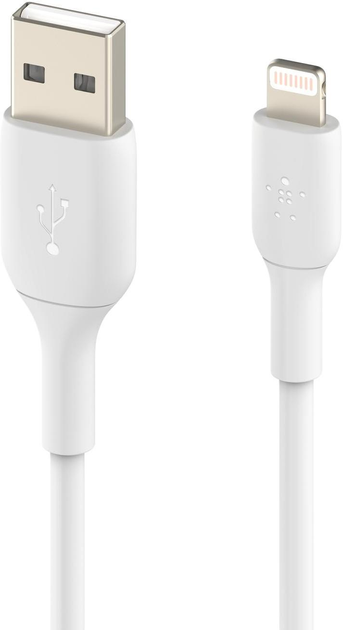 Kabel Belkin BoostCharge PVC USB Type-A – Lightning 0.15 m White (745883788637) - obraz 1