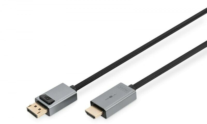 Kabel Digitus DisplayPort – HDMI 4K 30Hz 3 m Black (4016032481256) - obraz 1