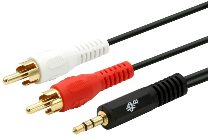 Kabel TB mini-jack 3.5 mm 2x RCA 1.5 m Black (5901500509022) - obraz 1