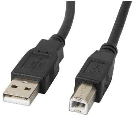 Kabel Lanberg USB Type-A – USB Type-B 2.0 3 m Ferryt Black (5901969413502) - obraz 1