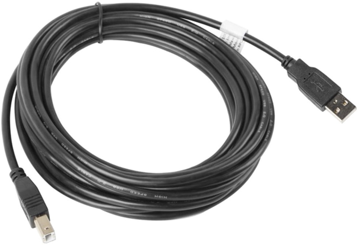 Kabel Lanberg USB Type-A – USB Type-B 2.0 5 m Black (5901969413540) - obraz 1